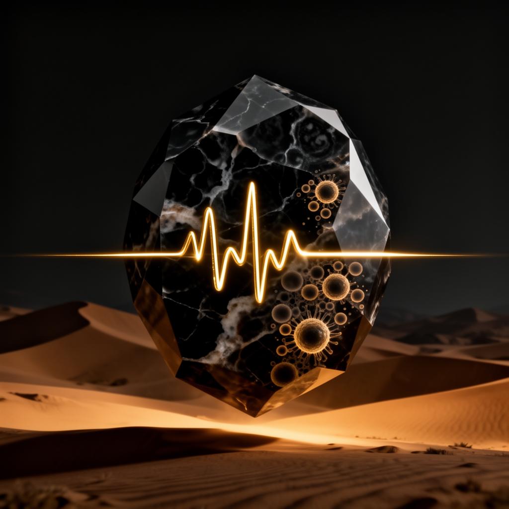 Onyx form with a glowing golden pulse line and cellular patterns